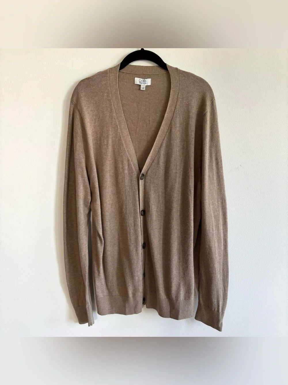 Croft & Barrow soft tan grandpa cardigan